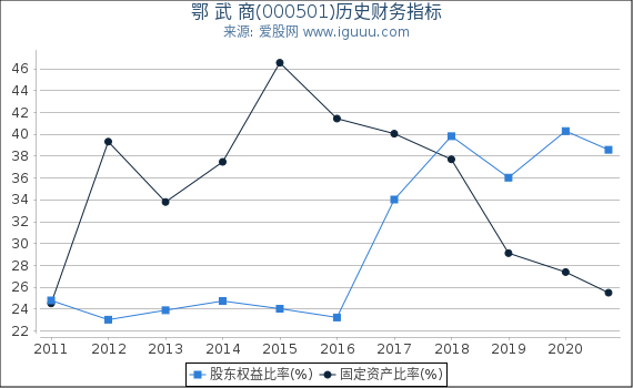鄂 武 商(000501)股东权益比率、固定资产比率等历史财务指标图
