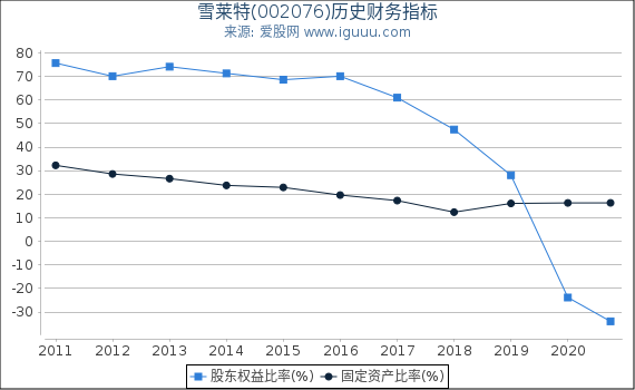 雪莱特(002076)股东权益比率、固定资产比率等历史财务指标图 雪莱特(002076)股东权益比率、固定资产比率等历史财务指标图