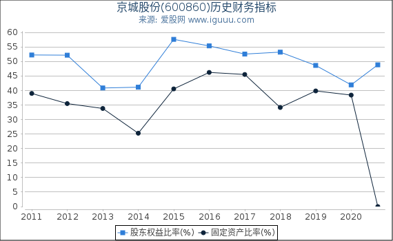 京城股份(600860)股东权益比率、固定资产比率等历史财务指标图 京城股份(600860)股东权益比率、固定资产比率等历史财务指标图